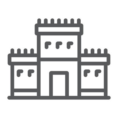 Kudüs hat simgesi Solomon Tapınağı, din ve İbranice, Yahudi Tabernacle işareti, vektör grafikleri, beyaz bir arka planda doğrusal bir desen.