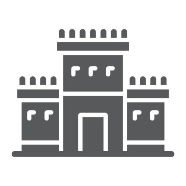 Kudüs glif simgesi, din ve İbranice Solomon Tapınağı, Yahudi Tabernacle işareti, vektör grafik, beyaz bir arka planda sağlam bir desen.