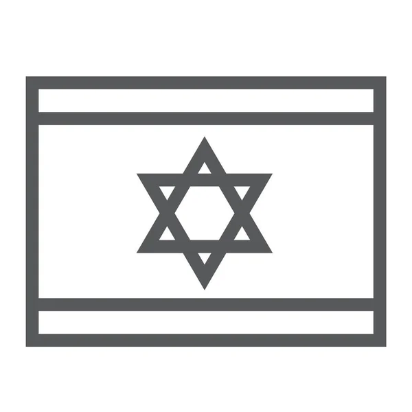 Icono de la línea de la bandera de Israel, nacional y país, signo de bandera israelí, gráficos vectoriales, un patrón lineal sobre un fondo blanco. — Archivo Imágenes Vectoriales