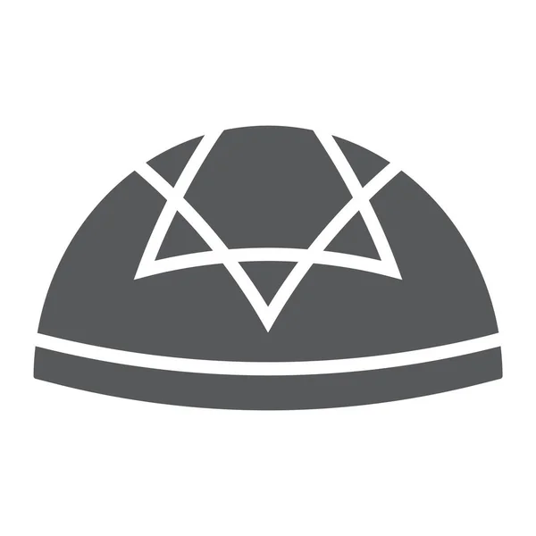Kippa-Symbol, Nationalhut und Hut, hebräisches Ballenzeichen, Vektorgrafik, ein durchgehendes Muster auf weißem Hintergrund. — Stockvektor