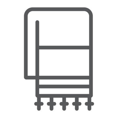 Yahudi Tallit hattı simgesi, din ve İsrail, Yahudi Tallit işareti, vektör grafikleri, beyaz bir arka planda doğrusal bir desen.