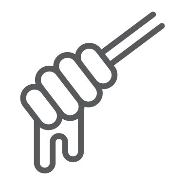 Bal çizgisi simgesi, gıda ve tatlı, bal işareti damlama, vektör grafikleri, beyaz bir arka planda doğrusal bir desen.