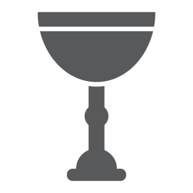 Yahudi kadeh glif simgesi, fincan ve Yahudilik, Kiddush şarap fincan işareti, vektör grafik, beyaz bir arka planda sağlam bir desen.