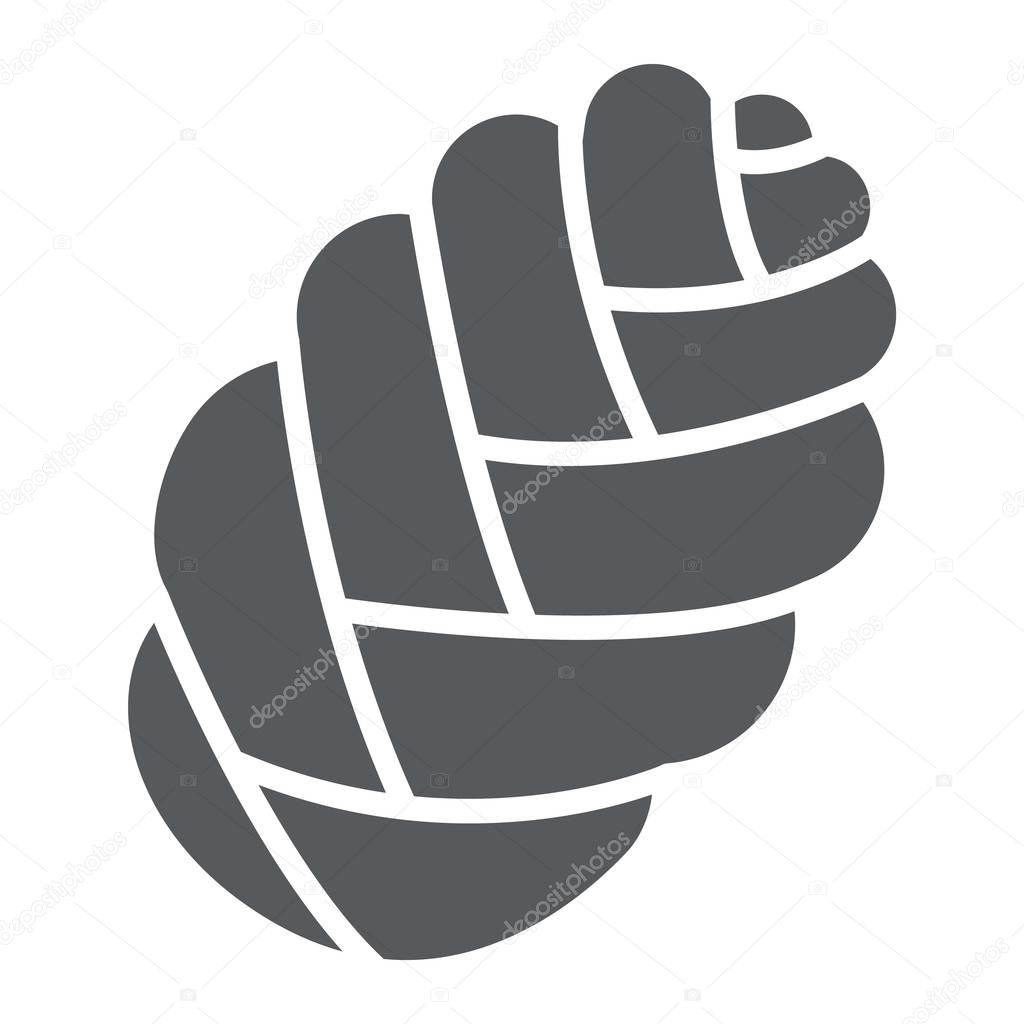 Challah glyph icon, bake and bakery, jewish bread sign, vector graphics, a solid pattern on a white background, eps 10.