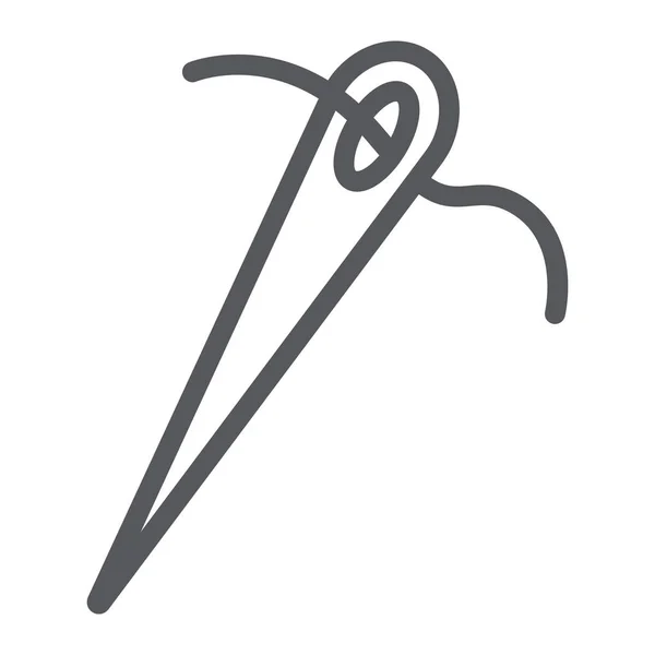 Icono de línea de aguja de coser, sastrería y costura, signo de costura, gráficos vectoriales, un patrón lineal sobre un fondo blanco . — Archivo Imágenes Vectoriales