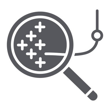 Çapraz dikiş glif simgesi, Iğne ve dikiş, nakış işareti, vektör grafikleri, beyaz bir arka planda sağlam bir desen.