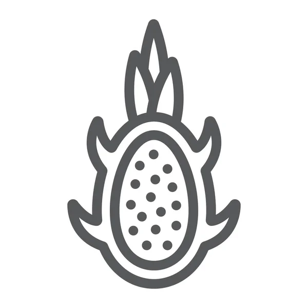 Dragon Fruit line ikon, frukter och tropiska, exotiska mat tecken, vektorgrafik, ett linjärt mönster på en vit bakgrund. — Stock vektor
