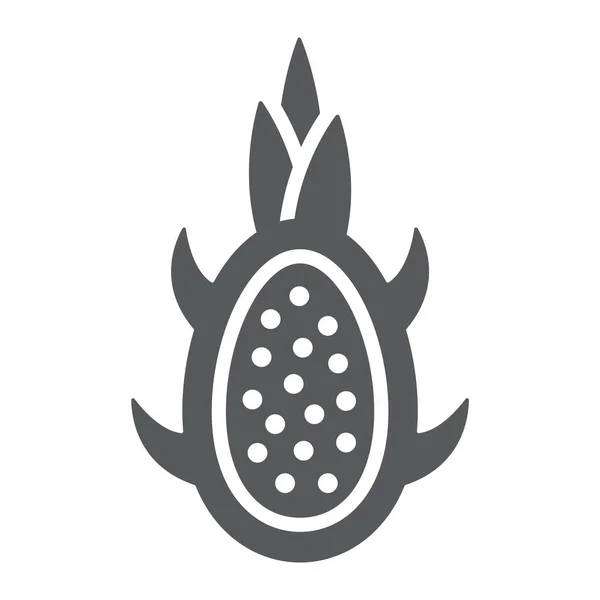 Dragon frukt Glyph ikon, frukter och tropiska, exotiska mat tecken, vektorgrafik, en solid mönster på en vit bakgrund. — Stock vektor
