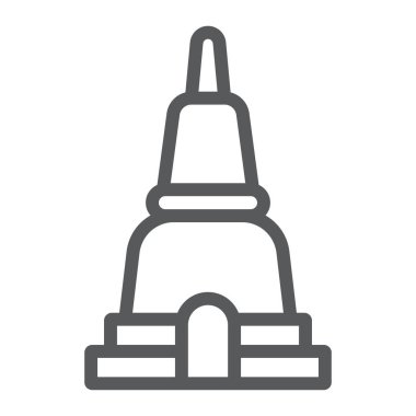 Tay pagoda çizgi simgesi, Asya ve mimari, asya bina işareti, vektör grafikleri, beyaz arka plan üzerinde doğrusal bir desen.