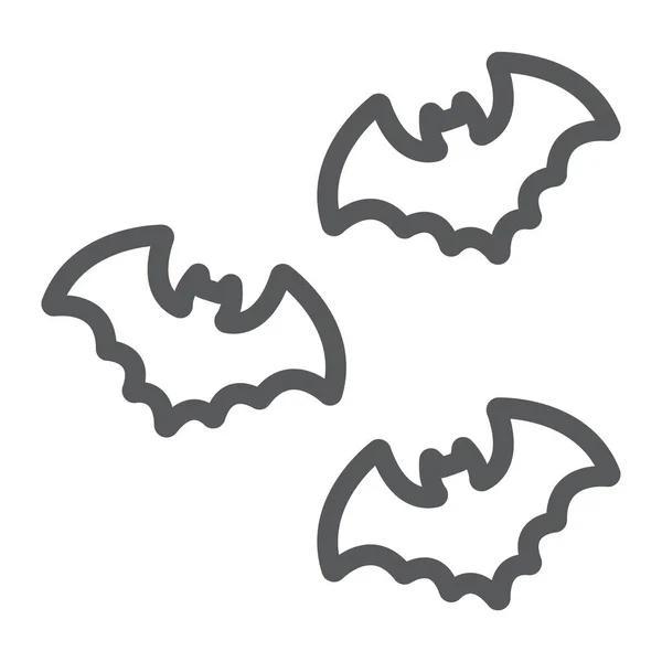 Chiroptères ligne icône, effrayant et animal, signe vampire, graphiques vectoriels, un motif linéaire sur un fond blanc . — Image vectorielle