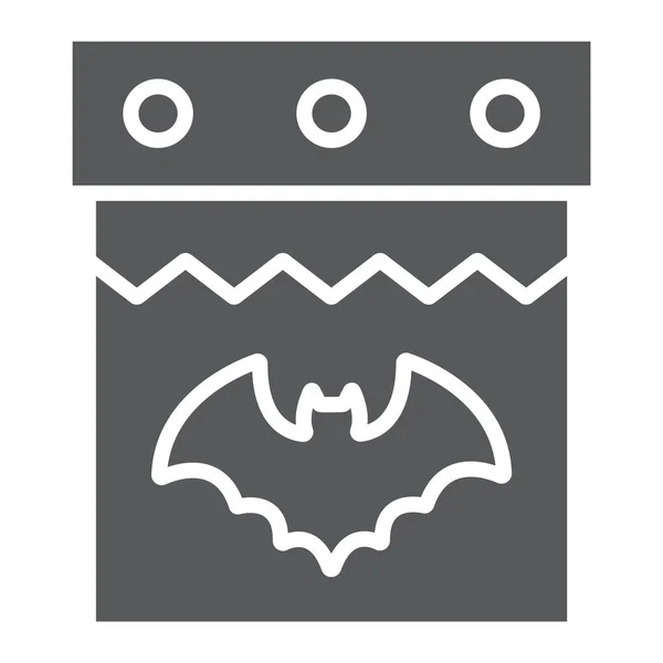 Calendrier Halloween glyphe icône, date et jour férié, 31 octobre signe, graphiques vectoriels, un motif solide sur un fond blanc . — Image vectorielle