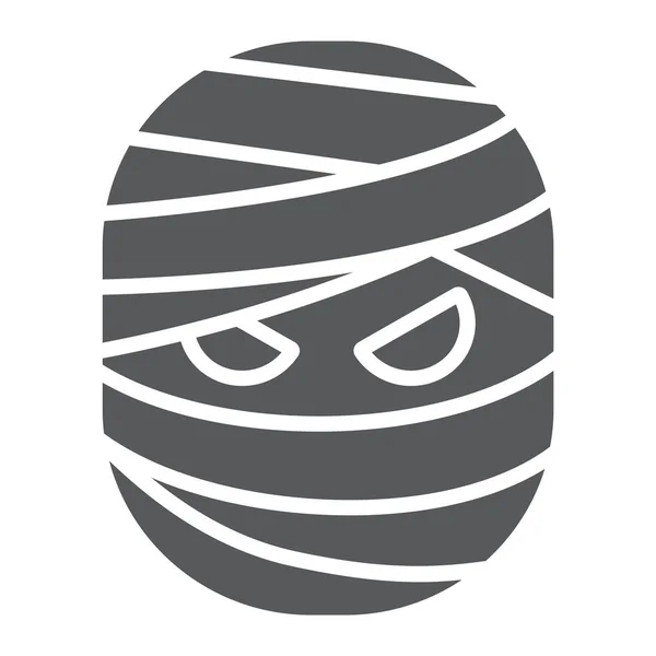 Icône de glyphe momie, Halloween et effrayant, signe monstre, graphiques vectoriels, un motif solide sur un fond blanc . — Image vectorielle