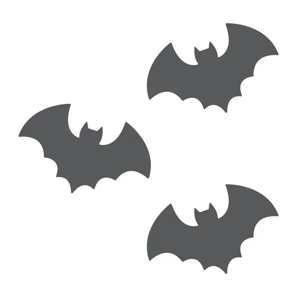 Glyphe de chauve-souris icône, effrayant et animal, signe vampire, graphiques vectoriels, un motif solide sur un fond blanc . — Image vectorielle