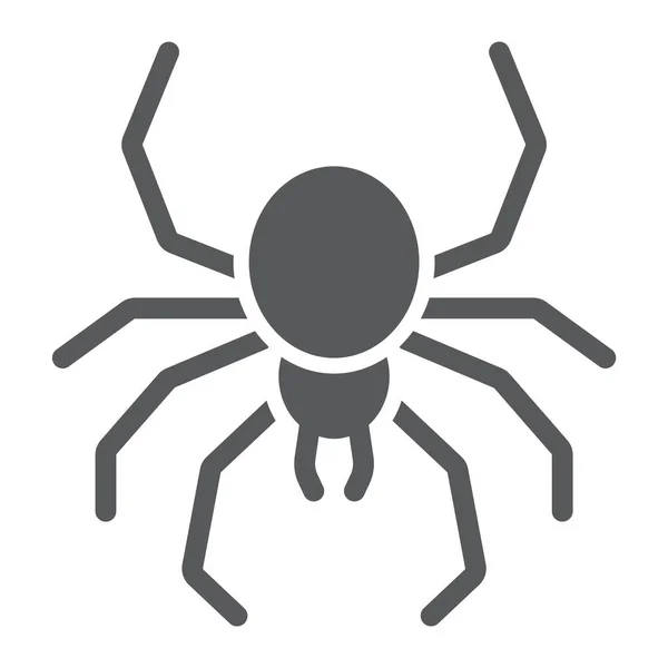 Εικονίδιο γλύφου αράχνης, τρομακτικό και ζώο, αραχνοειδές σημάδι, διανυσματικά γραφικά, ένα στερεό μοτίβο σε λευκό φόντο. — Διανυσματικό Αρχείο