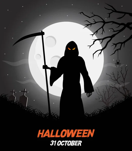Cartel de vector de halloween feliz, bandera de halloween, fondo de halloween, fiesta de halloween, ilustración de vector . — Vector de stock