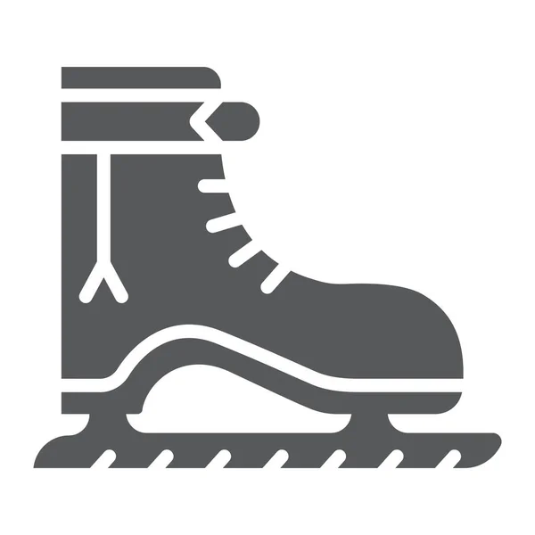 Ice skate glyph icon, christmas and new year, skating shoe sign, vector graphics, a solid pattern on a white background. — Stock Vector