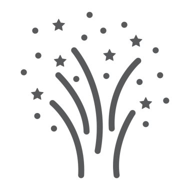 Noel havai fişek hattı simgesi, parti ve yeni yıl, havai fişek işareti, vektör grafik, beyaz bir arka plan üzerinde doğrusal bir desen.