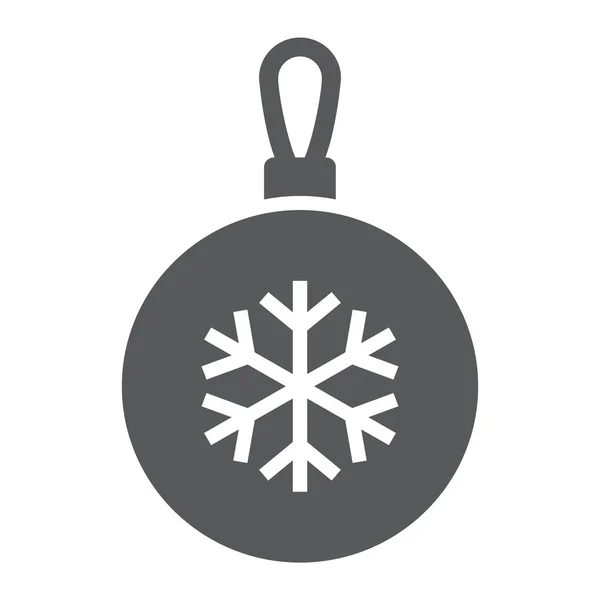 Символ шара рождественской елки, праздник и Новый год, знак стеклянной игрушки, векторная графика, сплошной узор на белом фоне . — стоковый вектор