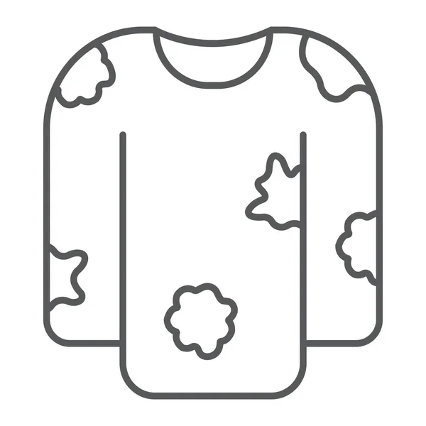 Icono de línea delgada de ropa sucia, ropa y ropa, signo de camisa desordenada, gráficos vectoriales, un patrón lineal sobre un fondo blanco . — Archivo Imágenes Vectoriales
