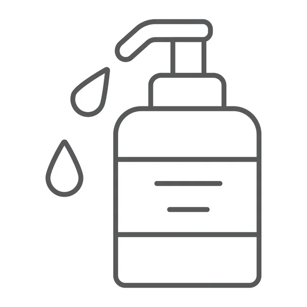 Vékony szappannal vékonyvonal ikon, kozmetikai és gondozási, adagoló szivattyú jel, vektorgrafikus, lineáris minta fehér alapon. — Stock Vector