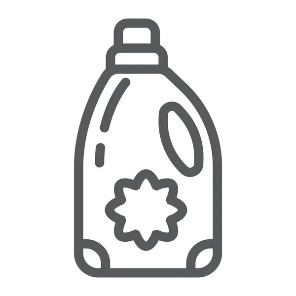 ファブリック軟化剤ラインアイコン、ランドリーと容器、液体洗剤サイン、ベクトルグラフィックス、白い背景に線形パターン. — ストックベクタ