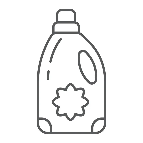 Tessuto ammorbidente linea sottile icona, lavanderia e contenitore, segno detergente liquido, grafica vettoriale, un modello lineare su sfondo bianco . — Vettoriale Stock