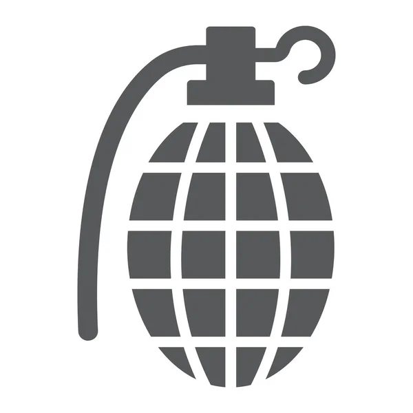 Granatglyphen-Symbol, Armee und Militär, Handbomben-Zeichen, Vektorgrafik, ein durchgehendes Muster auf weißem Hintergrund. — Stockvektor