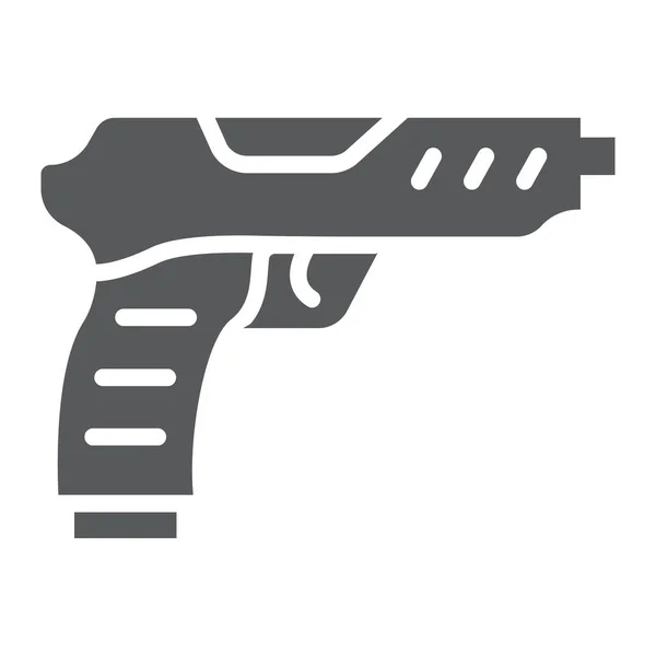 Pistol glyph icon, army and military, gun sign, vector graphics, a solid pattern on a white background. — Stock Vector