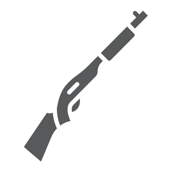 Icono del glifo de la escopeta, arma y militar, signo automático del rifle, gráficos vectoriales, un patrón sólido sobre un fondo blanco . — Vector de stock