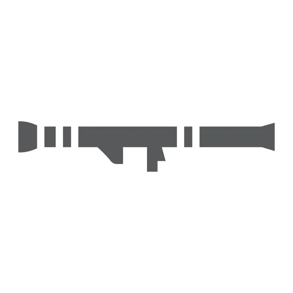 Icono del glifo lanzacohetes, ejército y militar, signo de arma, gráficos vectoriales, un patrón sólido sobre un fondo blanco . — Vector de stock