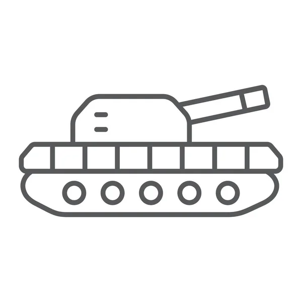 Army tank thin line icon, army and force, armature sign, vector graphics, a linear pattern on a white background. — Stock Vector