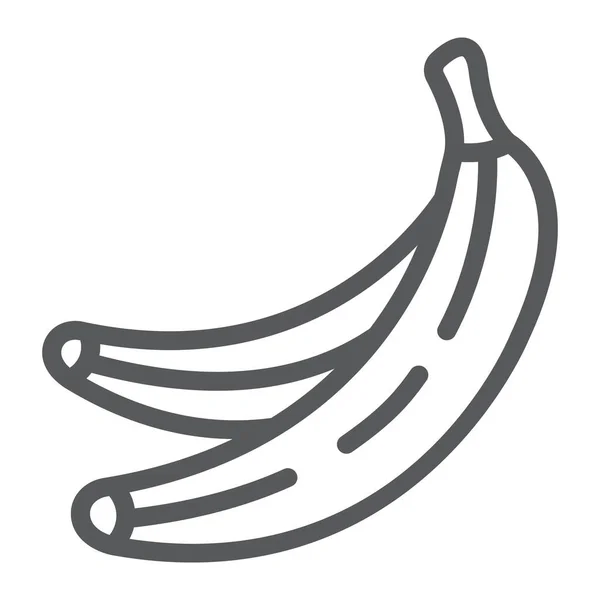 Banana icona linea, frutta e verdura, segno di frutta tropicale, grafica vettoriale, un modello lineare su uno sfondo bianco . — Vettoriale Stock