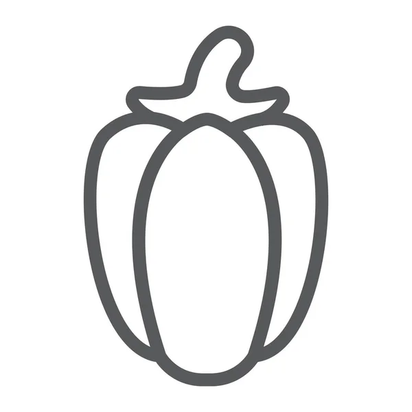 Icono de línea de pimiento, frutas y verduras, signo de pimiento, gráficos vectoriales, un patrón lineal sobre un fondo blanco . — Vector de stock