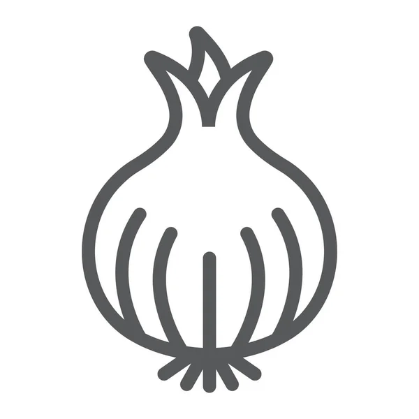 Icono de línea de cebolla, orgánico y vegetal, signo de comida vegetariana, gráficos vectoriales, un patrón lineal en un fondo blanco . — Vector de stock