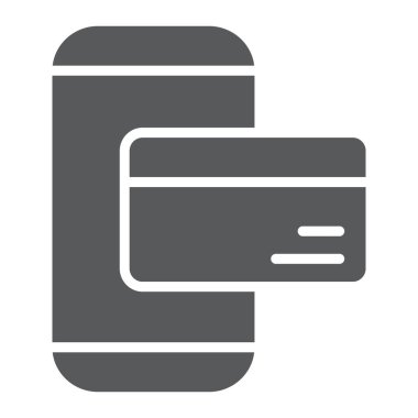 Telefon ödeme sembolü, teknoloji ve para, mobil ödeme işareti, vektör grafikleri, beyaz arka planda sağlam bir desen.