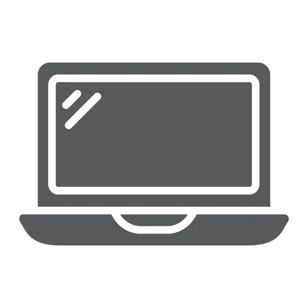 Laptop glifo ícone, tecnologia e computador, sinal de notebook, gráficos vetoriais, um padrão sólido em um fundo branco . — Vetor de Stock