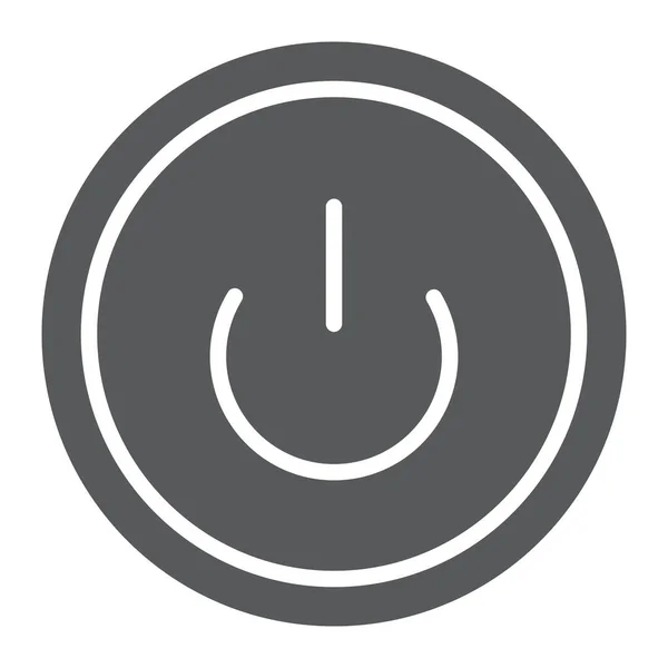 Computer-Power-Taste Glyphen-Symbol, Schalter und Computer, ein Aus-Zeichen, Vektorgrafik, ein durchgehendes Muster auf weißem Hintergrund. — Stockvektor