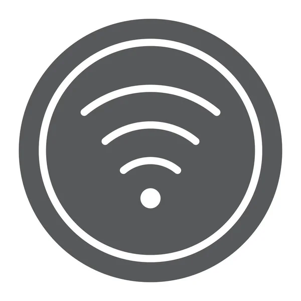 Wifiグリフアイコン、インターネットとネットワーク、ワイヤレスインターネットサイン、ベクトルグラフィックス、白い背景のソリッドパターン. — ストックベクタ