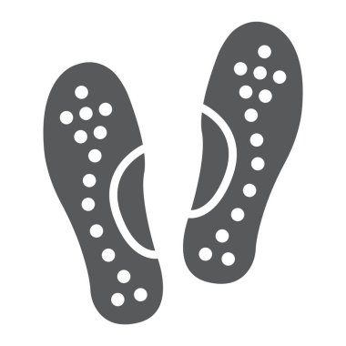 Ortopedik taban, glifin simgesi, ortopedik ve tıbbi, düz ayak işareti, vektör grafikleri, beyaz arka planda katı bir desen..