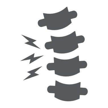 Rachiokamppsis sembolü, tıbbi ve ekipman, omurga deformasyonu, vektör grafikleri, beyaz arka planda katı bir desen..