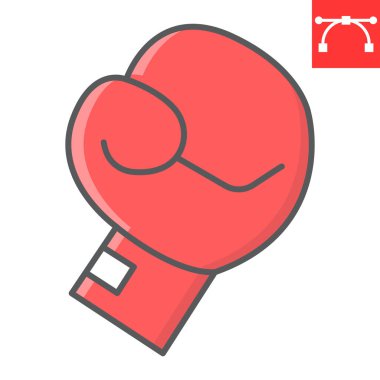 Boks eldiveni renk çizgisi simgesi, fitness ve spor, boks işareti vektör grafikleri, düzenlenebilir rengarenk çizgi simgesi, eps 10.