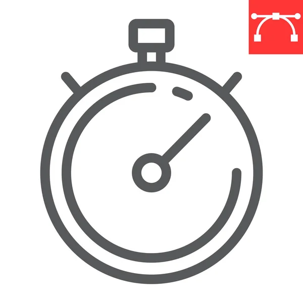 Stopwatch vonal ikon, fitness és sport, időzítő jel vektor grafika, szerkeszthető stroke lineáris ikon, eps 10. — Stock Vector