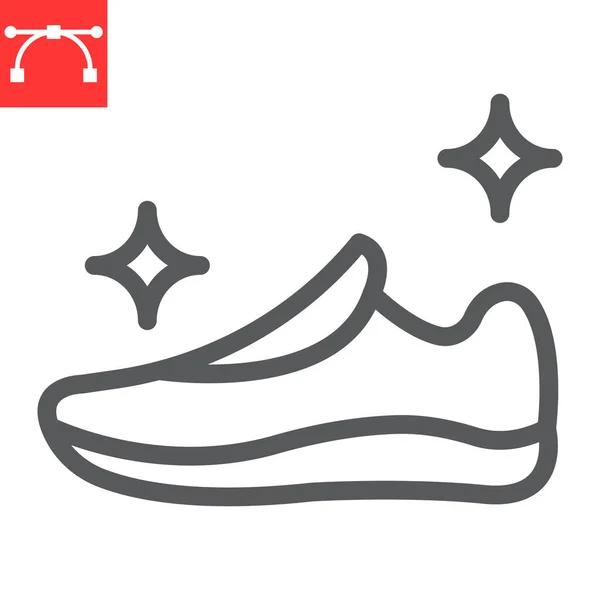 Shoe cleaning line icon, dry cleaning and wash, run shoes sign vector graphics, editable stroke linear icon, eps 10. — Stock Vector