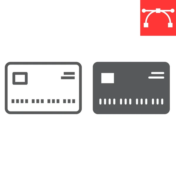 Credit card line and glyph icon, ui and button, buy sign vector graphics, editable stroke linear icon, eps 10. — Stock Vector