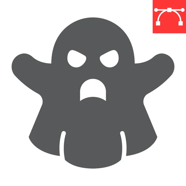 Ghost Glyph-Symbol, Halloween und unheimlich, Geisterzeichenvektorgrafik, editierbares Strich-Solid-Symbol, Folge 10. — Stockvektor