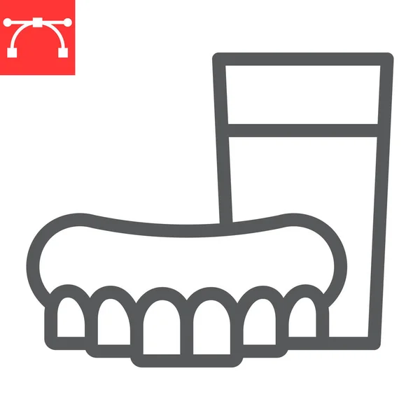 Tandheelkundige lijn pictogram, tandheelkundige en stomatolgie, kunstgebit teken vector graphics, bewerkbare slag lineaire pictogram, eps 10. — Stockvector