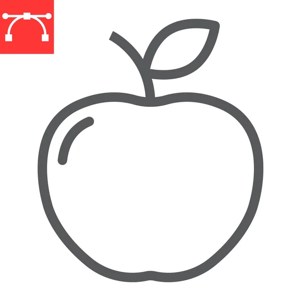 Icono de línea de Apple, saludable y fruta, gráficos vectoriales de signos de manzana, icono lineal de carrera editable, eps 10. — Vector de stock