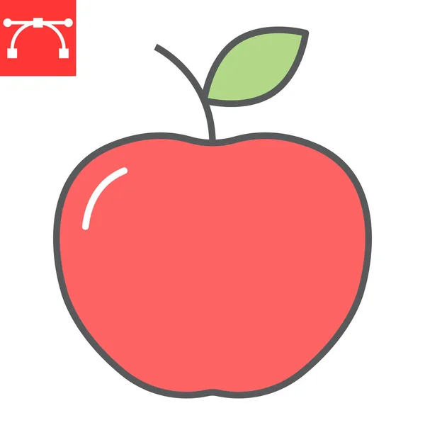 Apple Color Line Icon, gesund und fruchtig, Apple Sign Vector Graphics, editierbares, mit Strich gefülltes Outline Icon, Folge 10. — Stockvektor