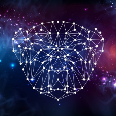 Açık alan arka plan üzerinde soyut poligonal tirangle hayvan bulldog. Hipster hayvan illüstrasyon.