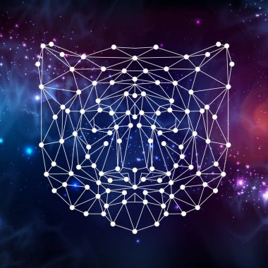 Açık alan arka plan üzerinde soyut poligonal tirangle hayvan kaplan. Hipster hayvan illüstrasyon.